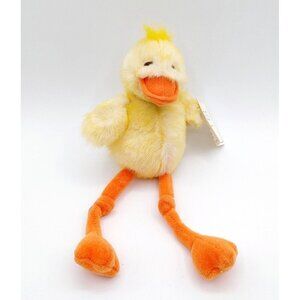 Russ Stuffed Plush Small Yellow Orange Duck Knot Knotted Long Legs 9" NEW
